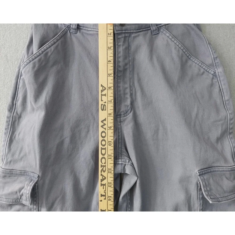 Hollister Women Y2K Gray Utility Cargo Pants High Rise Straight Leg Size 3S / 2S